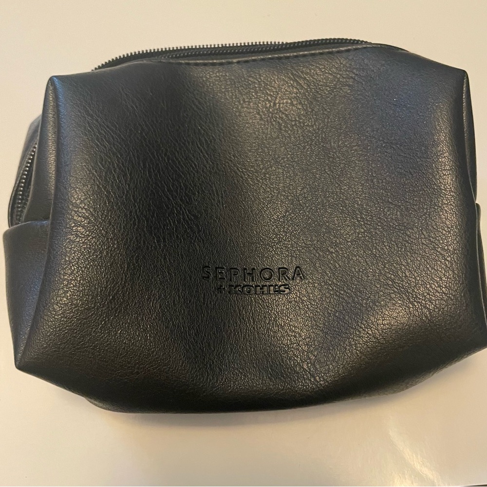 Sephora Black Faux-Leather makeup/cosmetic bag makeup, toiletries electronics